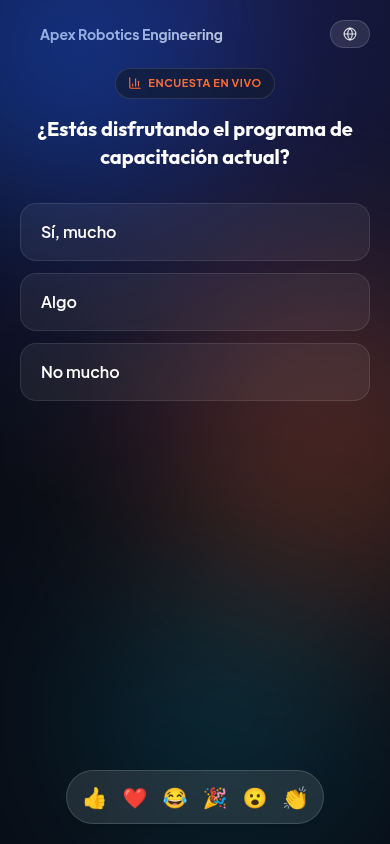 Live poll shown in Español