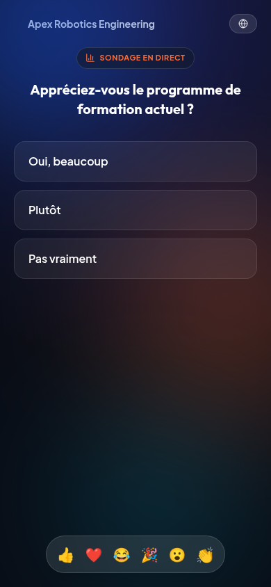 Live poll shown in Français