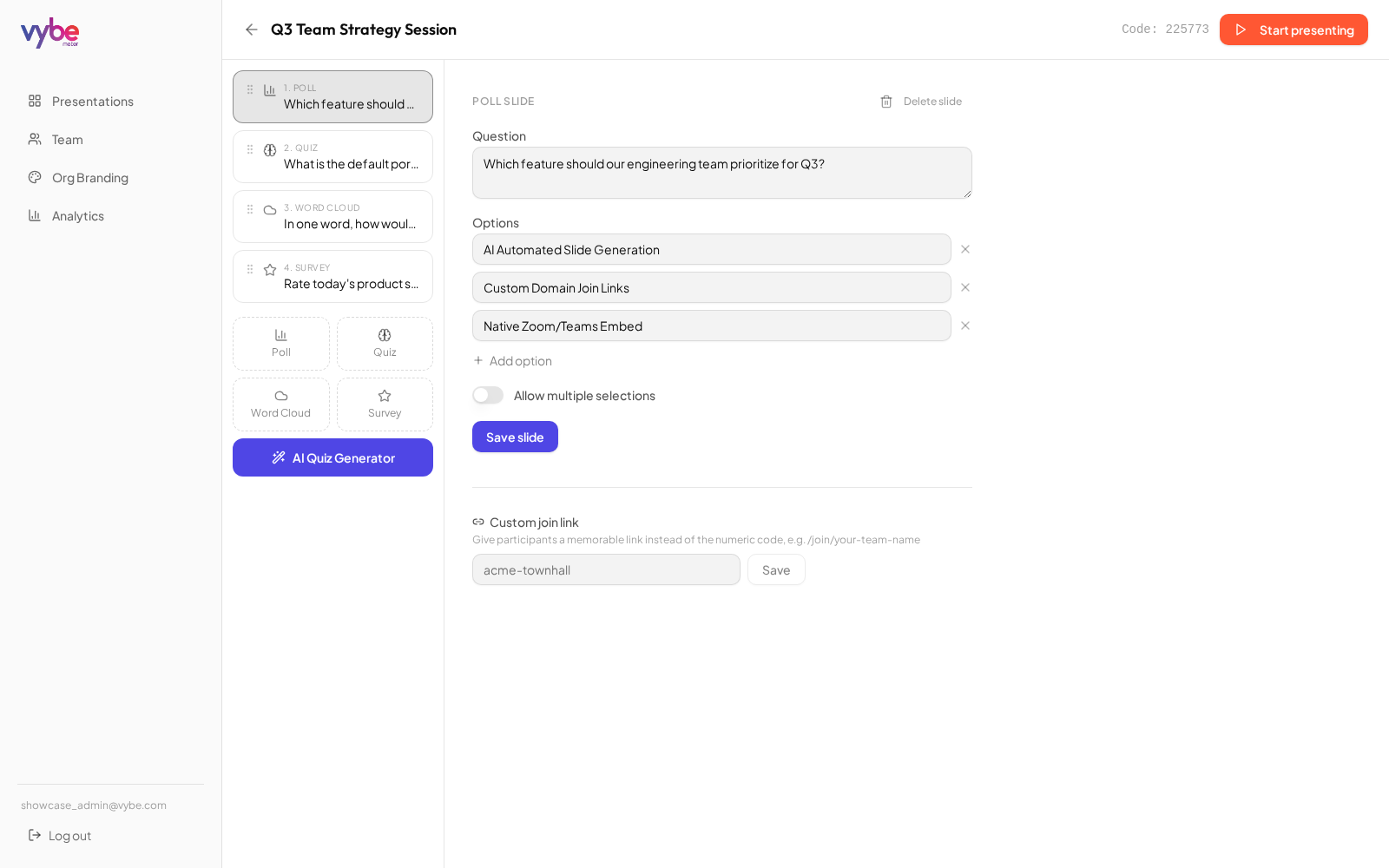 Interactive Slide Editor